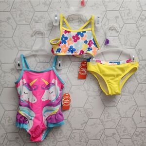 Lot of two (2) Baby Girls Summer Swimsuits, Size 2T, New